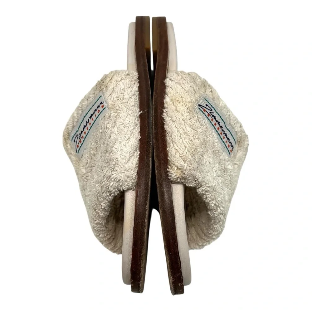 Zimmermann White Chubby Terry Towel Recreation Slides Slip On Sandals Women’s 38 - Picture 11 of 16